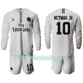 Camisolas de Futebol Paris Saint-Germain NEYMAR JR 10 Jodan Branco Criança Equipamento 3ª 2018/19 Manga Comprida